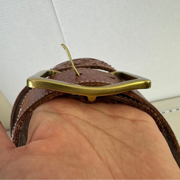 Eddie Bauer Women's Boho Western Brown Tan Genuine Leather Belt Size Medium - Picture 7 of 13